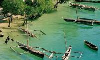 Fishing boats on the island of Mombasa. Kenya. UN Photo/Milton Grant